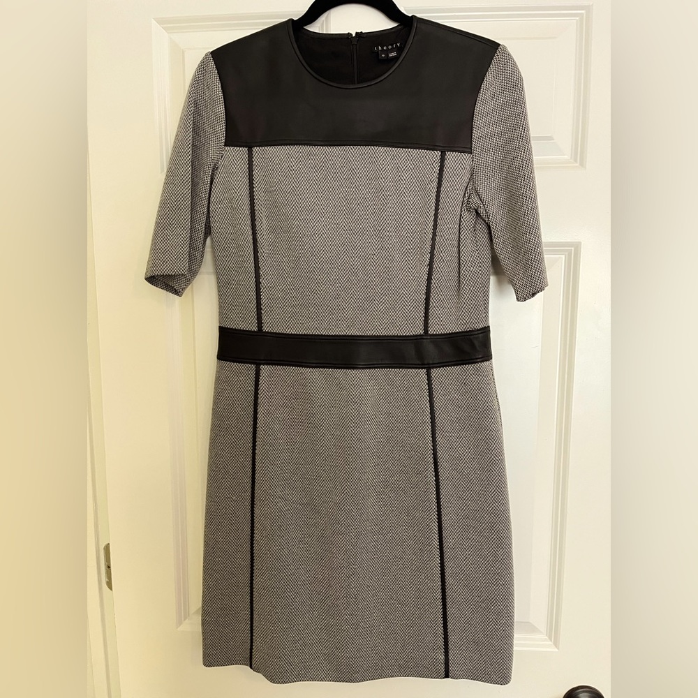Theory Black and Gray Mini Dress